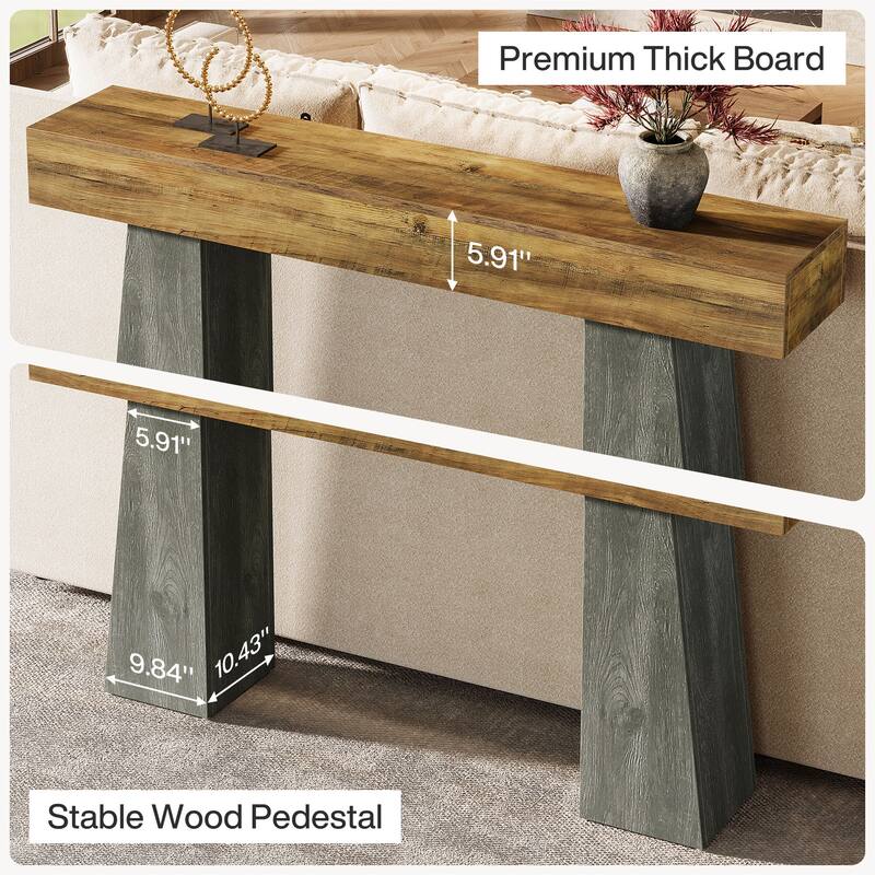 Industrial Console Table with Heavy-Duty Tapered Legs for Entryway