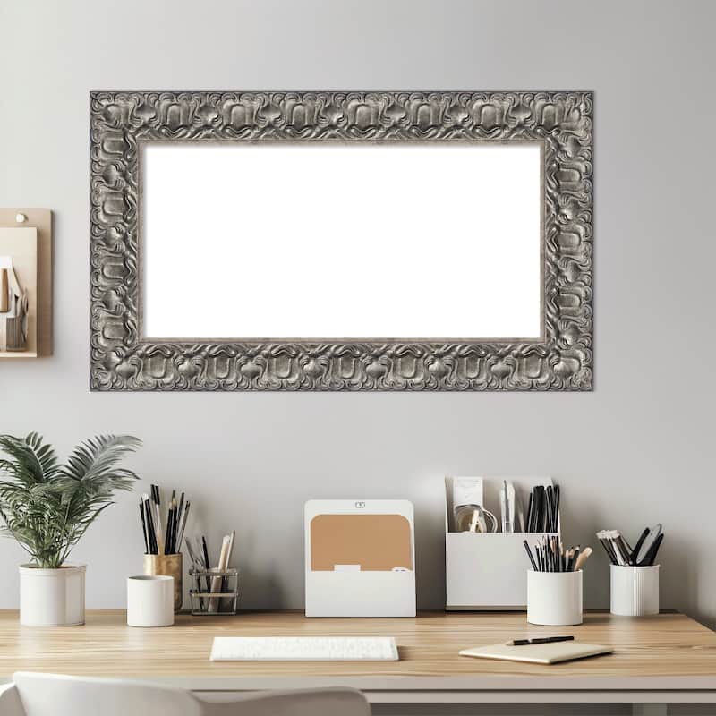 Amanti Art Silver Luxor Framed Dry Erase Magnetic Board