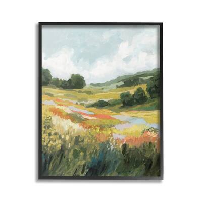 Stupell Meadow with Distant Hills Framed Giclee Art Design By Victoria Barnes