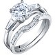 preview thumbnail 1 of 3, 1.5 Carat Moissanite Solitaire Engagement Ring Wedding Band Bridal Set in Sterling Silver