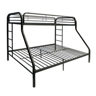 Metal Twin XL/Queen Bunk Bed with Ladders, Black