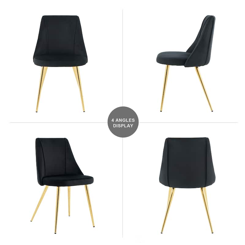 (set of 4)dining chair bedroom stool back dressing chair desk chair gold metal legs