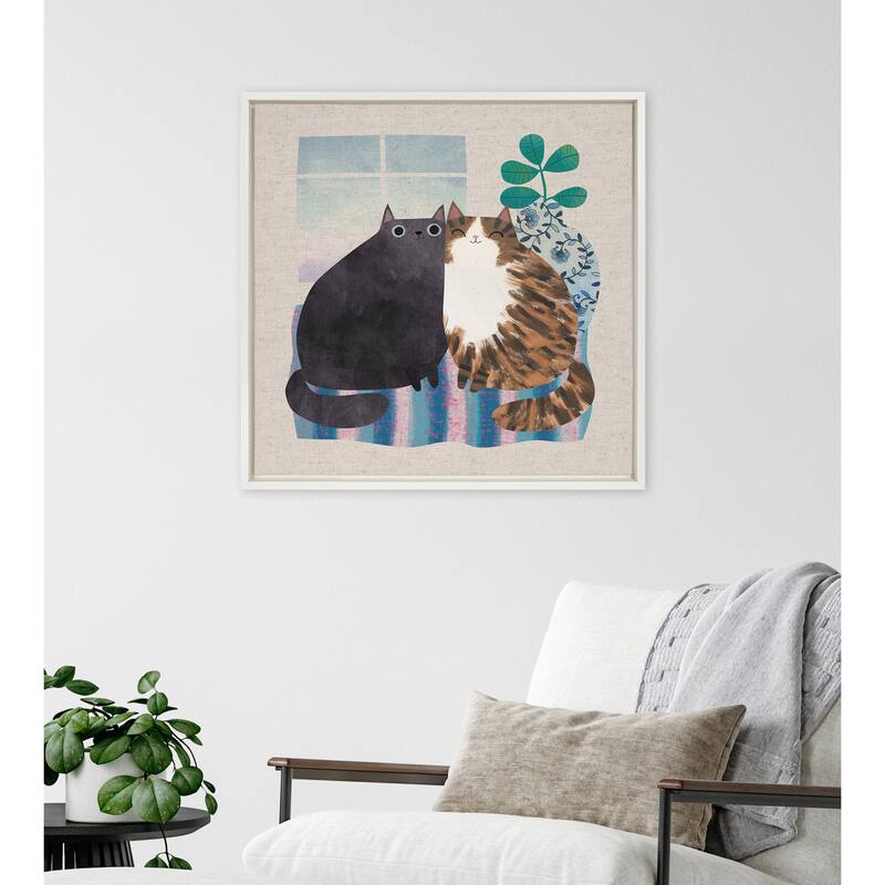 Kate and Laurel Sylvie Friends 1 Framed Canvas by Planet Cat