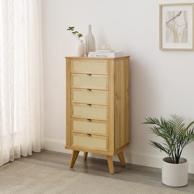 Adelphi Cane 5-Drawer Jewelry Armoire