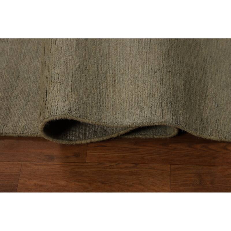 Hand Knotted Oriental 100% Wool Carpet Modern Modern Beige & Ivories Gabbeh Runner Rug - 11' 0'' X 2' 7''