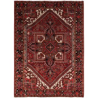 Shahbanu Rugs Pepper Red Heriz Design Persian Pattern Old Hand knotted ...