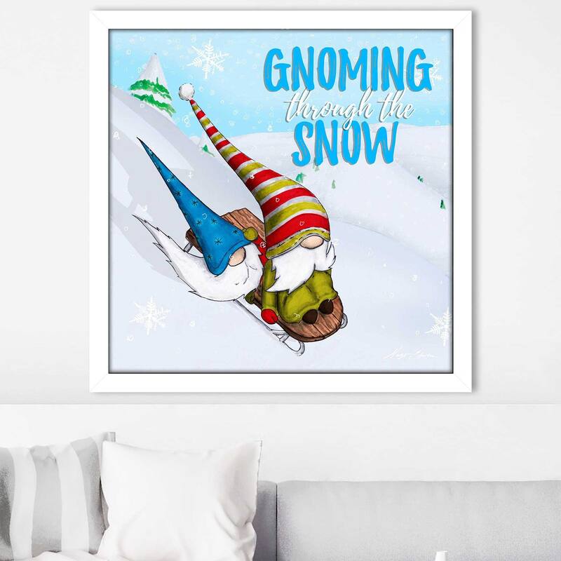 "Ski Gnomes II (Square)" Print on Acrylic
