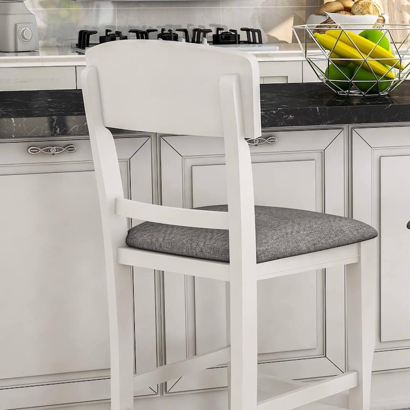 Drov Farmhouse Wood Padded Counter Height Chairs by Furniture of America (Set of 2)