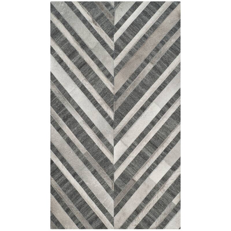 SAFAVIEH Handmade Studio Leather Pepper Modern Leather Rug