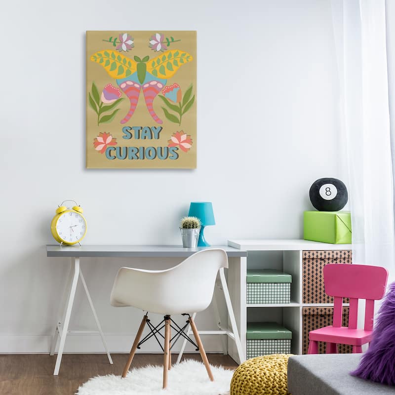 Stupell Stay Curious Butterfly Canvas Wall Art Design By Julia Fox