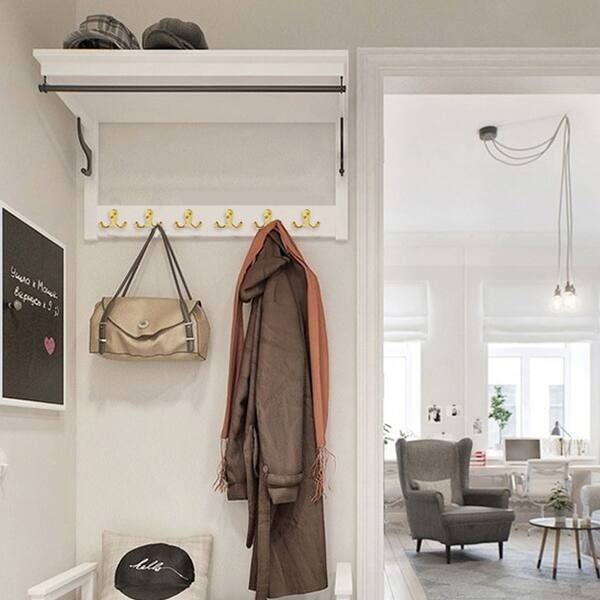 Shop Dual Prong Coat Hooks Wall Mounted Utility Gold Hook 30mm X