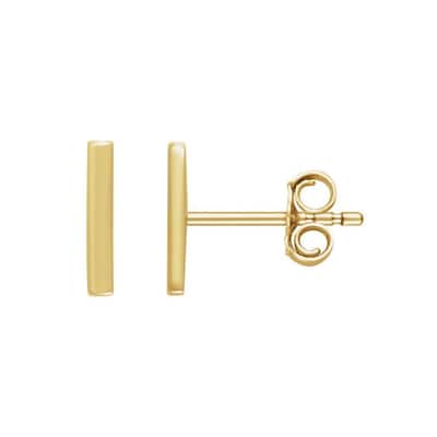 Curata 14k Yellow Gold Bar Earrings