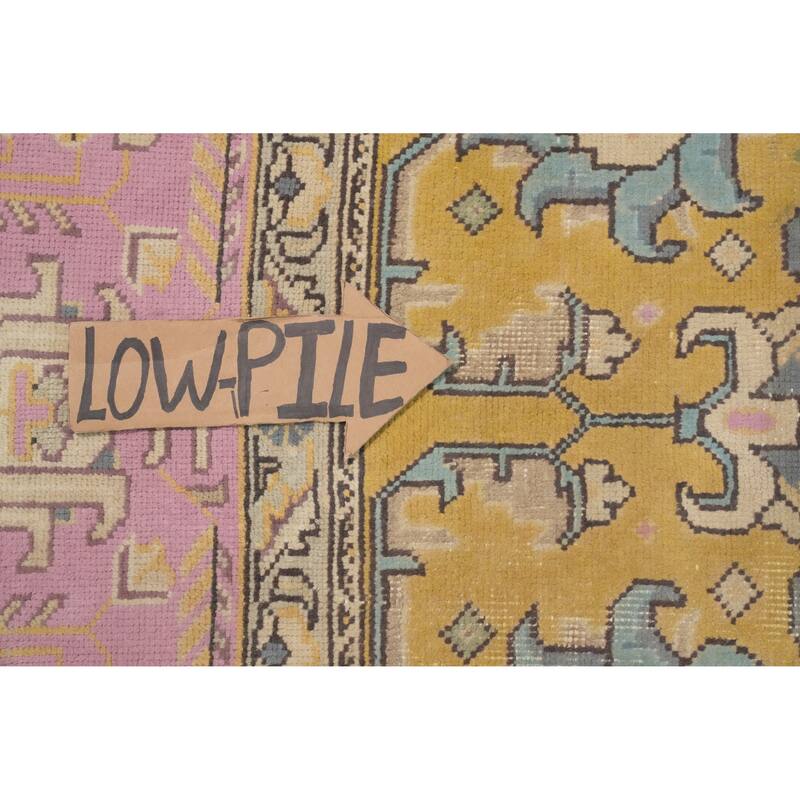 Hand Knotted Oriental 100% Wool Carpet Traditional Floral Yellow & Gold Tabriz Area Rug - 11' 2'' X 8' 0''