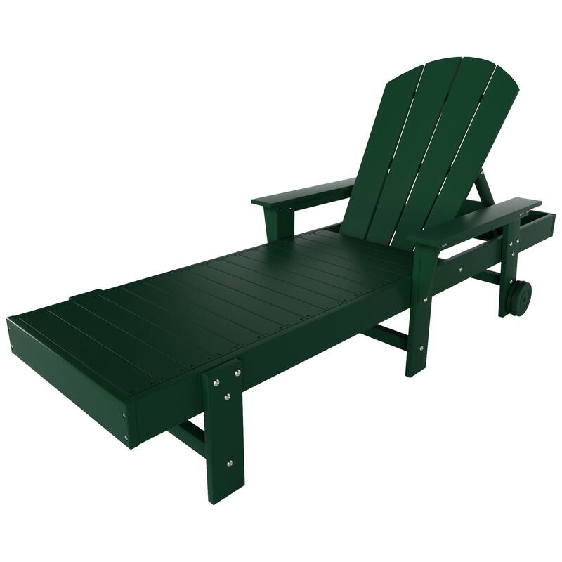 Polytrends Laguna Hdpe All Weather Outdoor Patio Pool Reclining Chaise Lounge With Arms And Wheels (Set Of 2)