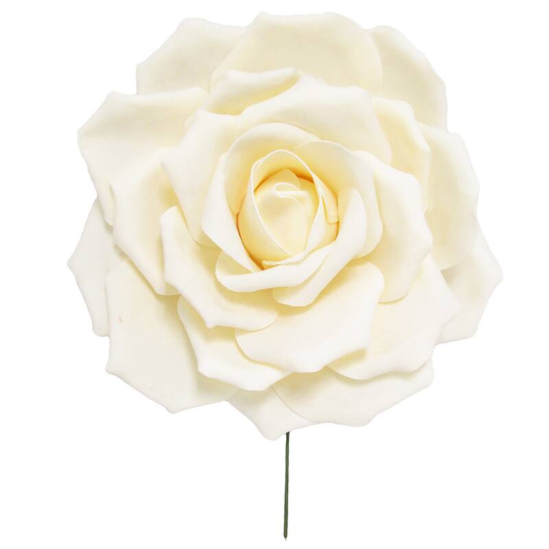 Set of 2 Large Foam Rose Stem Wall Decor Backdrop Art Crafts 20in - 20" D x 7.5" DP - Nude Beige