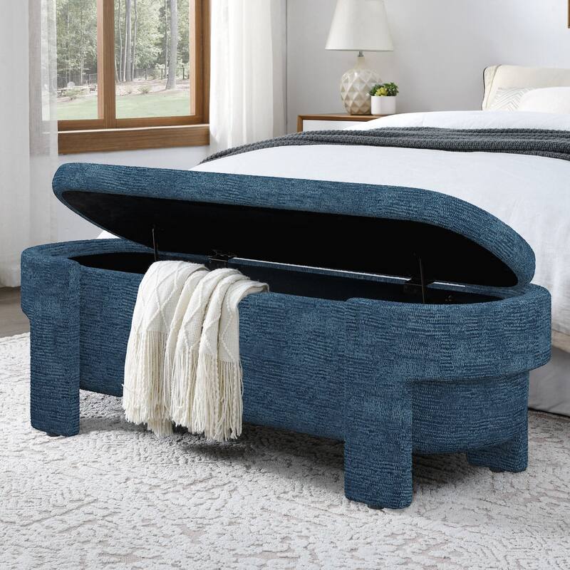 Fabric Upholstered Bench with Large Storage Space for the Living Room, Entryway and Bedroom