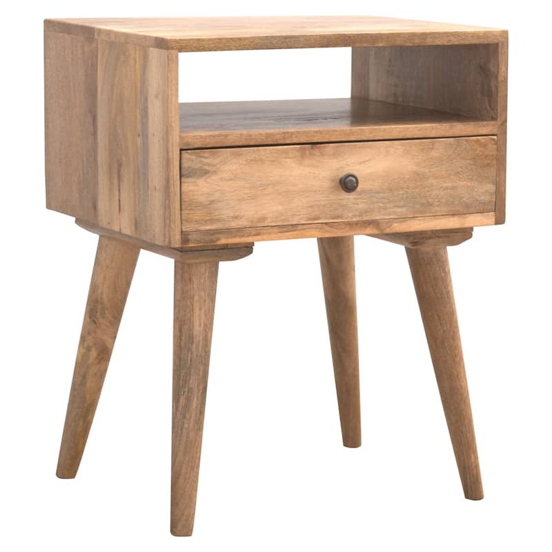 Artisan Furniture Solid Wood Modern Nightstand with Open Slot