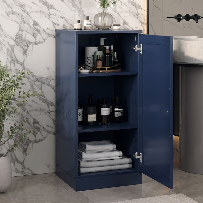 Palace Imports 100% Solid Wood 16.5" Bathroom Storage Cabinet with Shaker Door and Adjustable Shelves