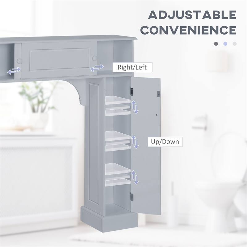 Over the Toilet Storage Cabinet with Adjustable Shelves,Toilet Rack