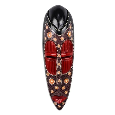 Novica Handmade Ga Dots African Wood Mask