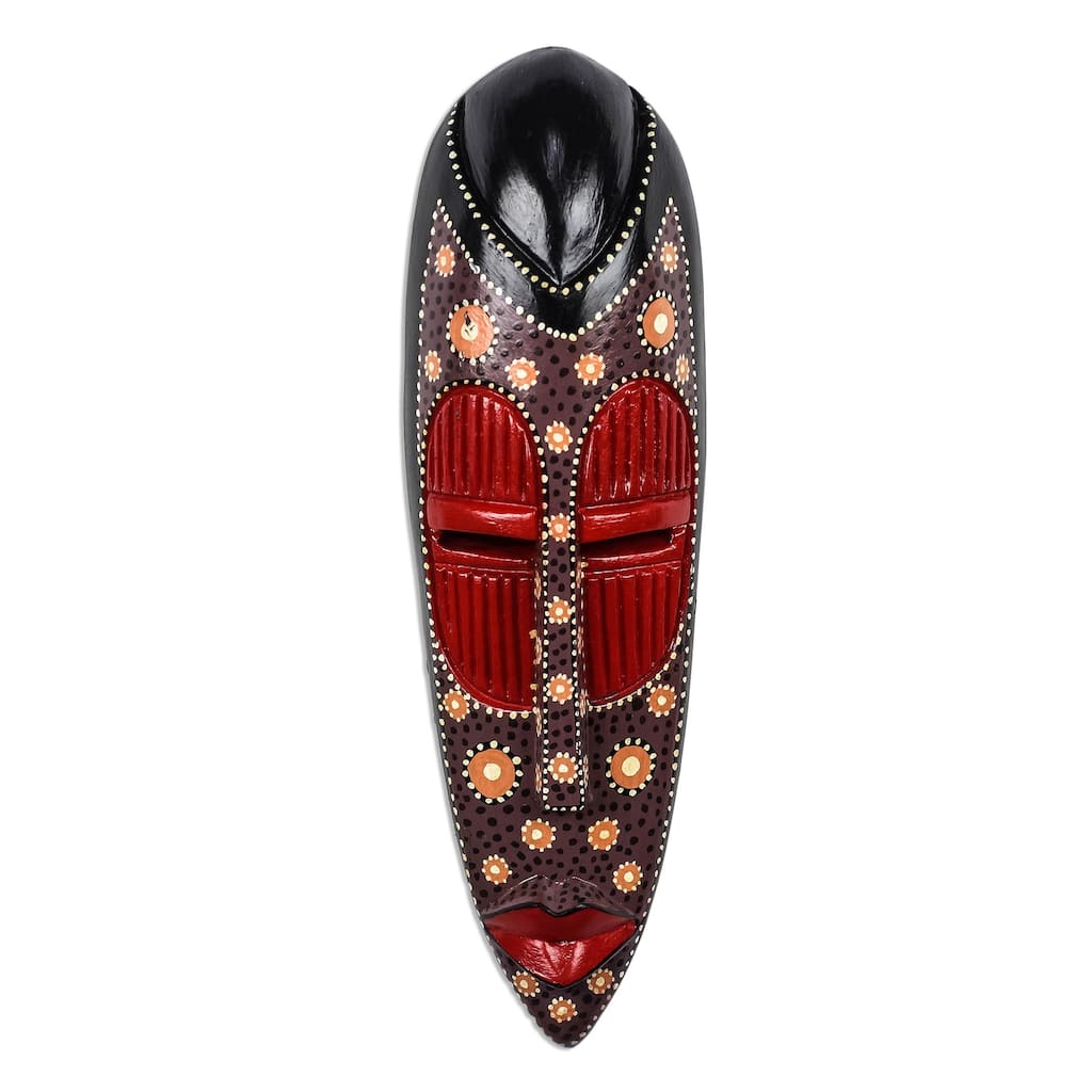 Novica Handmade Ga Dots African Wood Mask