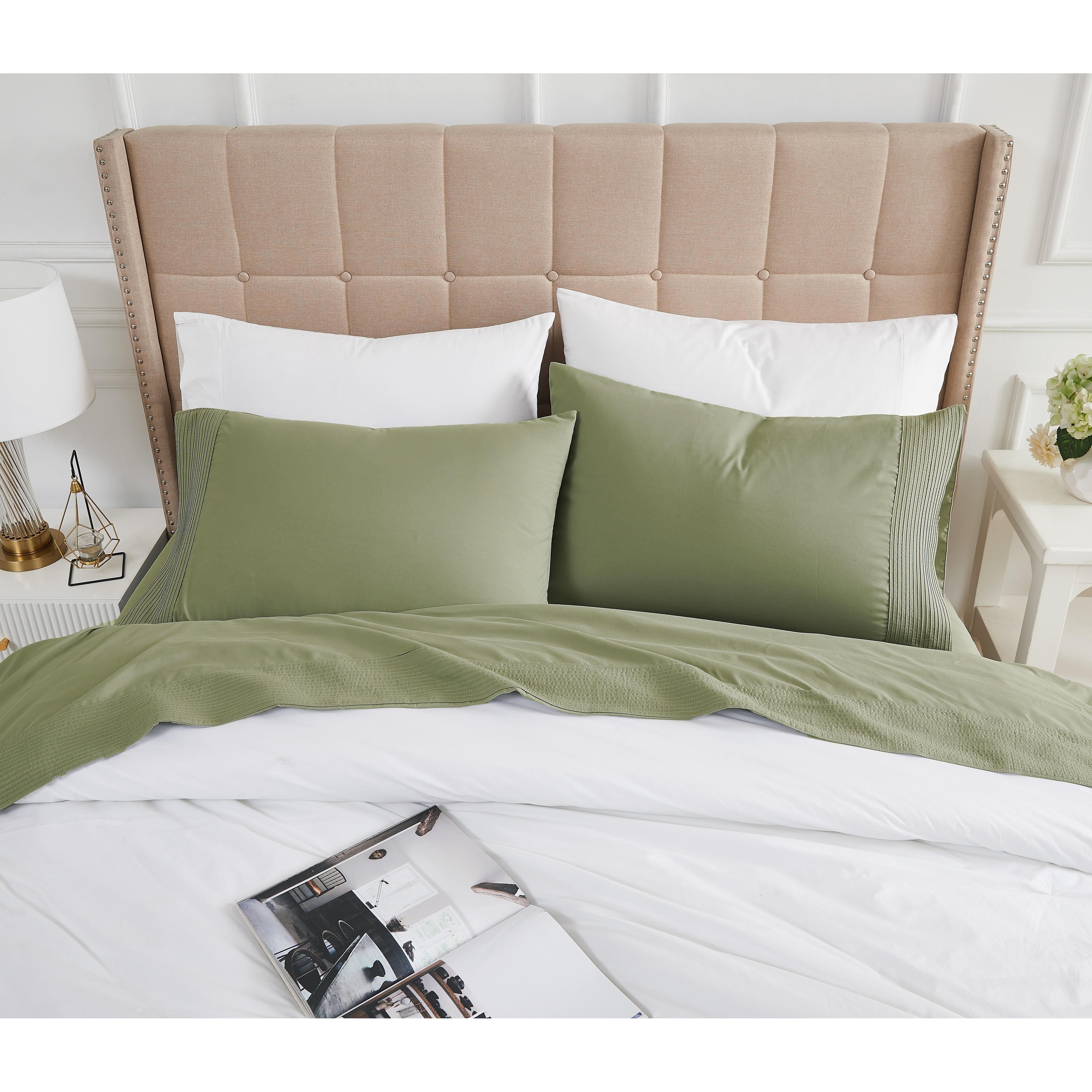 Queen Gray 21” Extra Deep Pocket Ultra Soft Fitted Sheet with Corner Straps 