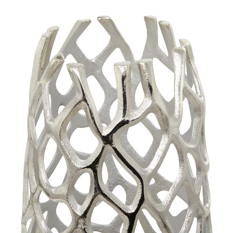 Gold Aluminum Metal Cutout Coral Decorative Vase