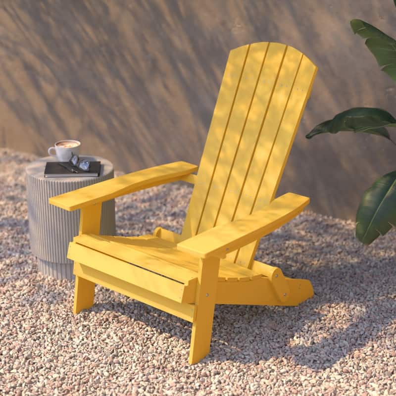 Poly-resin Folding Adirondack Indoor/Outdoor Patio Chair (Set of 4)