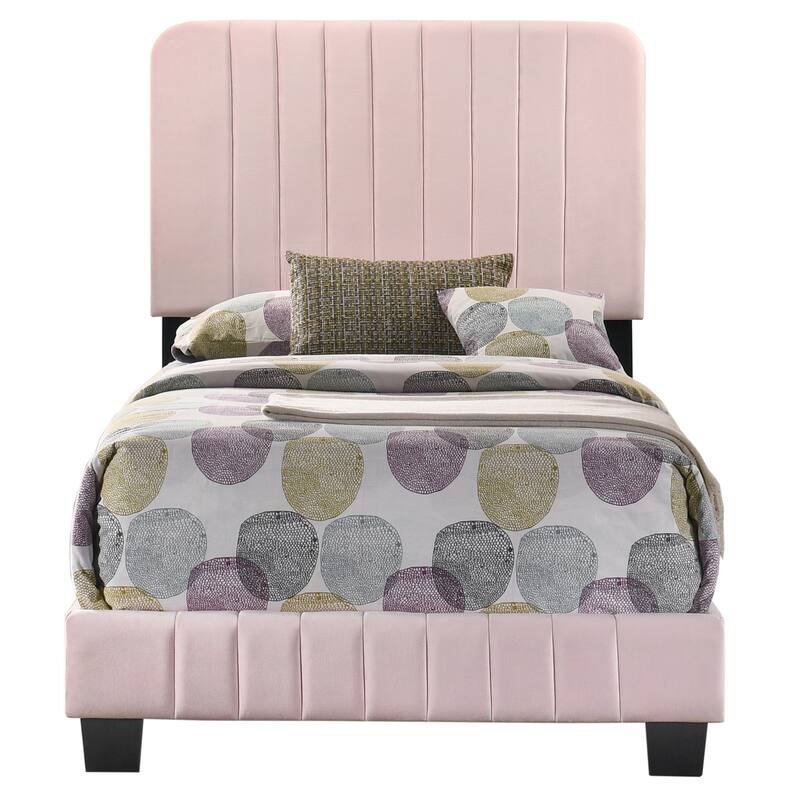 Pink Twin Bed with Contemporary Style, Vibrant Finish and Sturdy Frame for Kids' Bedrooms, Guest Spaces or Modern Homes