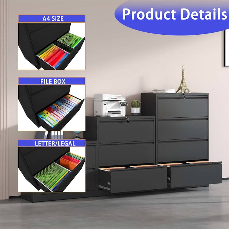 Lateral File Cabinet 3 Drawer,with Lock,Lockable File Cabinet