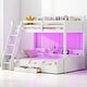 preview thumbnail 5 of 22, Twin Over Full Bunk Bed with Storage Shelves, LED Lights, Charging Station, and Drawer, kid bed,Storage bed