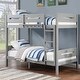 preview thumbnail 1 of 3, Gray Twin/Twin Bunk Bed with Ladder Gray