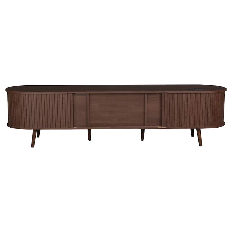 70 Inch TV Stand with Storage Drawers and Integrated Power Panel
