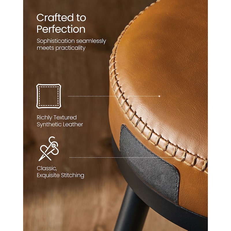 360 Swivel Bar Stools with Backrest and Steel Legs Footrest Perfect for Dining Room Set of 2