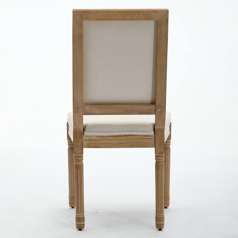 Dining Chairs with Backrest and Carved Solid Wood Frame (Set of 2)