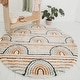 preview thumbnail 3 of 43, Mod-Tod Hailey Kids Rainbow Print Shag Berber Area Rug 5'3" Round - White