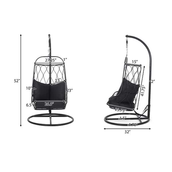 Tracey Indoor/Outdoor Hanging Chair with Stand by Christopher Knight