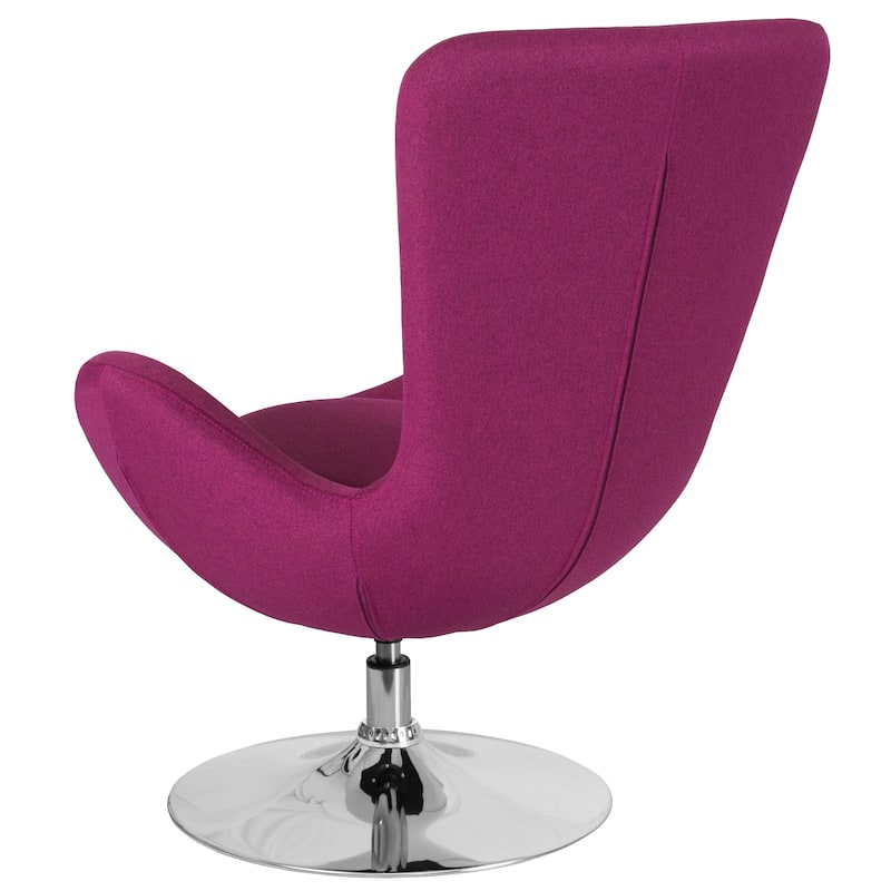 LeatherSoft Swivel Side Reception Chair with Bowed Seat