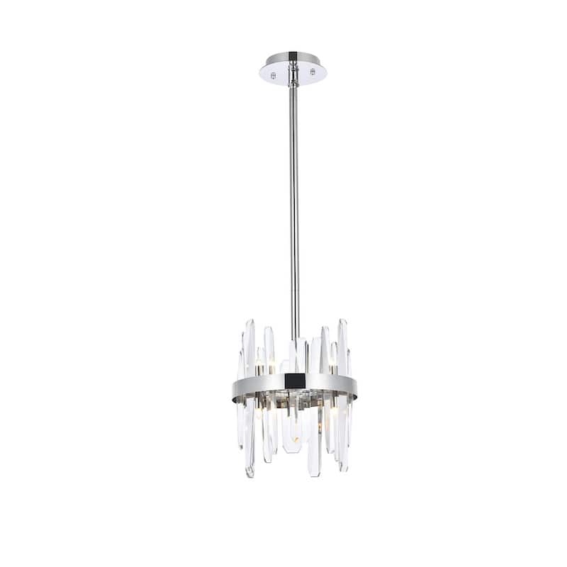Indigo Home 10 inch crystal round pendant - Chrome