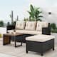 Wicker Patio Furniture Sets - 3 Piece Rattan Outdoor Sectional Sofa Set - Black