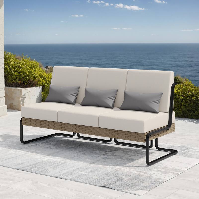 Corvus Akrotiri Outdoor Wicker Armless Loveseat
