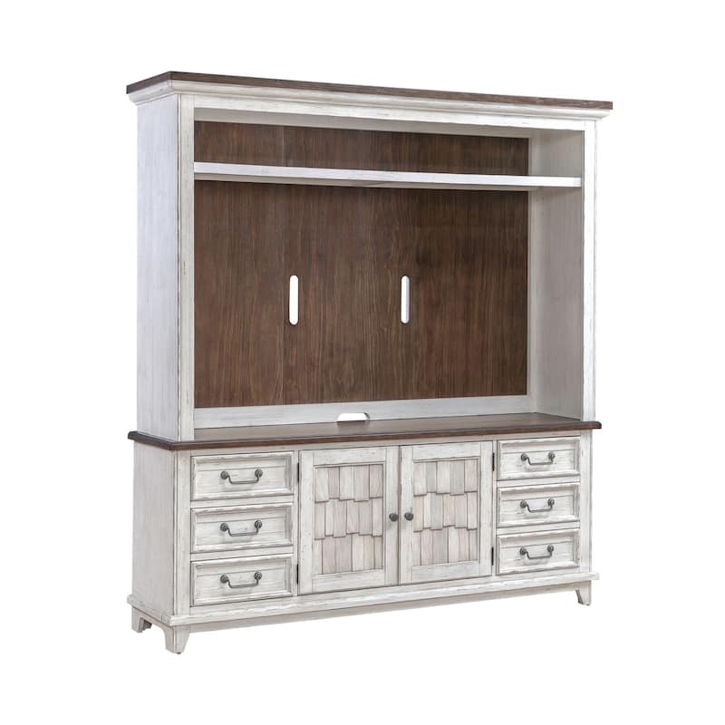 River Place Riverstone White & Tobacco Entertainment TV Console Various Sizes