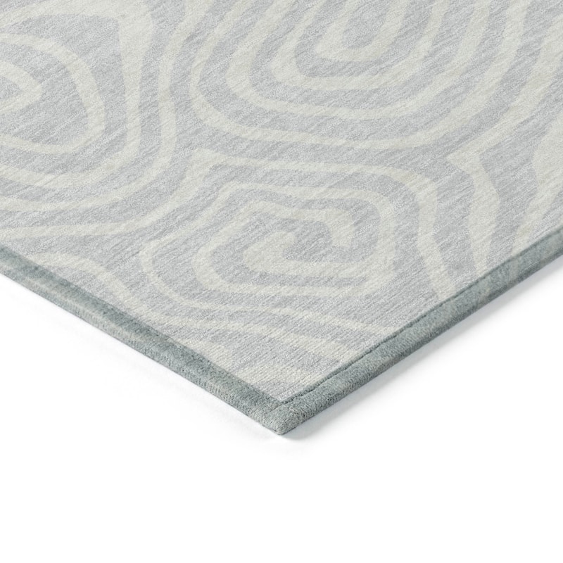 Machine Washable Indoor/ Outdoor Abstract Modern Chantille Rug