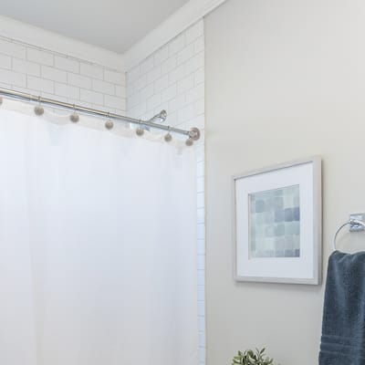 Design House 559179-SN 1-inch Diameter Closet Shower Rod Curtain Mounting Bracket for Bathroom - Satin Nickel