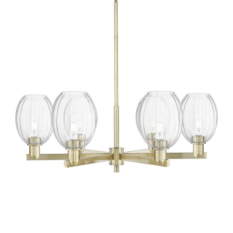 Innovations Lighting 716-6CR-13-24 Preston Chandelier Preston 6 Light - Antique Brass / Clear