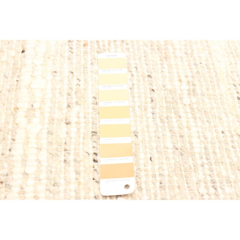 ECARPETGALLERY Braid weave Sienna Beige Wool Rug - 5'1 x 8'2