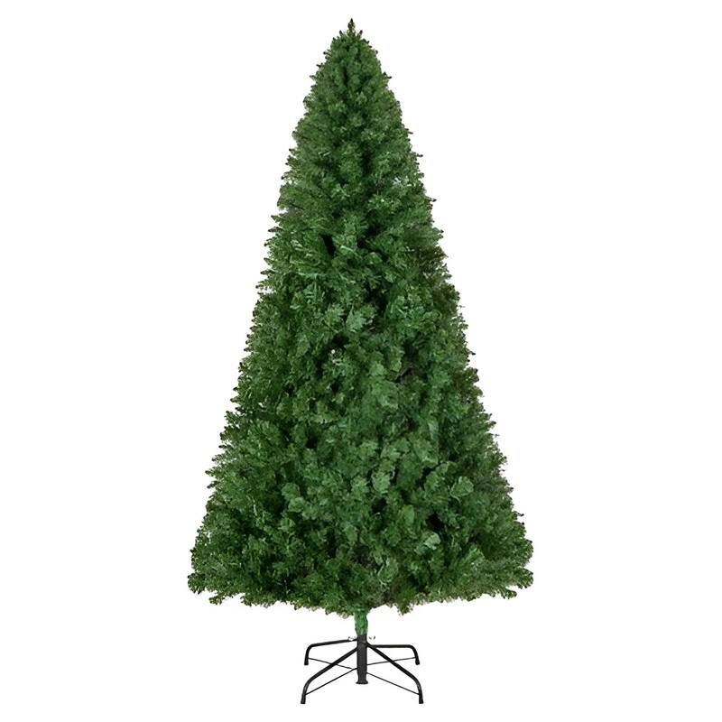 Green PVC and Iron 7.2x4.5 ft Artificial Christmas Tree with 1346 Lifelike Branches - 4.5 x 7.2 ft