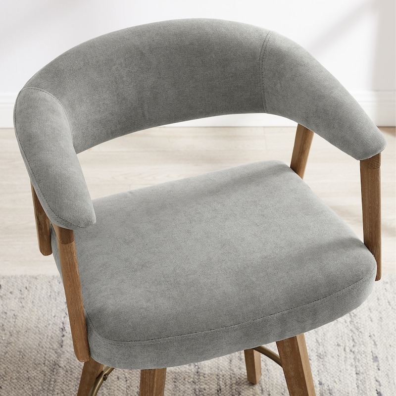 Set of 2 Comfortable Upholstered Counter Height Swivel Barstool