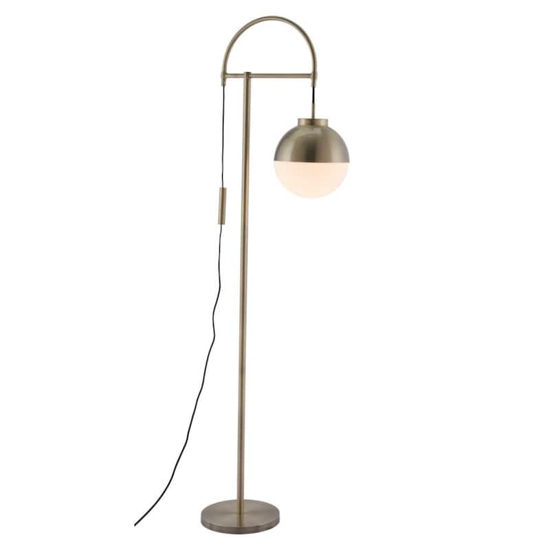 69" Bronze Steel Floor Lamp with Globe Shade and Dimmable Feature - 11" x 20.70" x 68.90" - Bronze