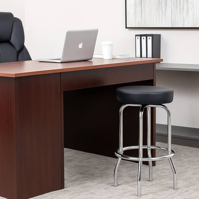 Multi Functional Stool with Chrome Legs and Black Molded Foam Seat